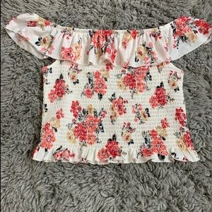 Floral Off The Shoulder Crop Top